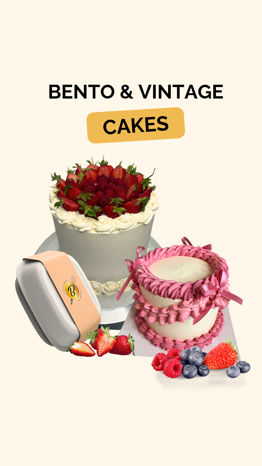 Bento cake en Île-de-France. La Pâtisserie de Brunette. Commande rapide.
