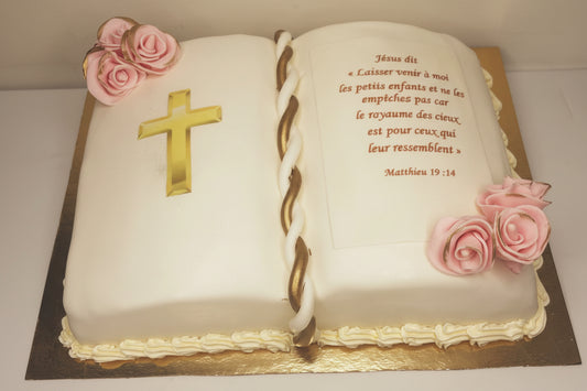 Gâteau forme bible - Disponible sous 3 jours
